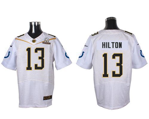 Nike Colts #13 T.Y. Hilton White 2016 Pro Bowl Men's Stitched NFL Elite Jersey - Click Image to Close